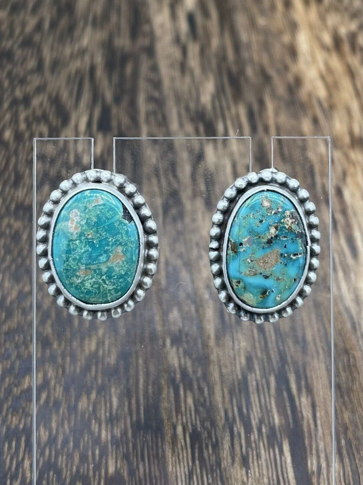 Turquoise Oval Studs with detailing