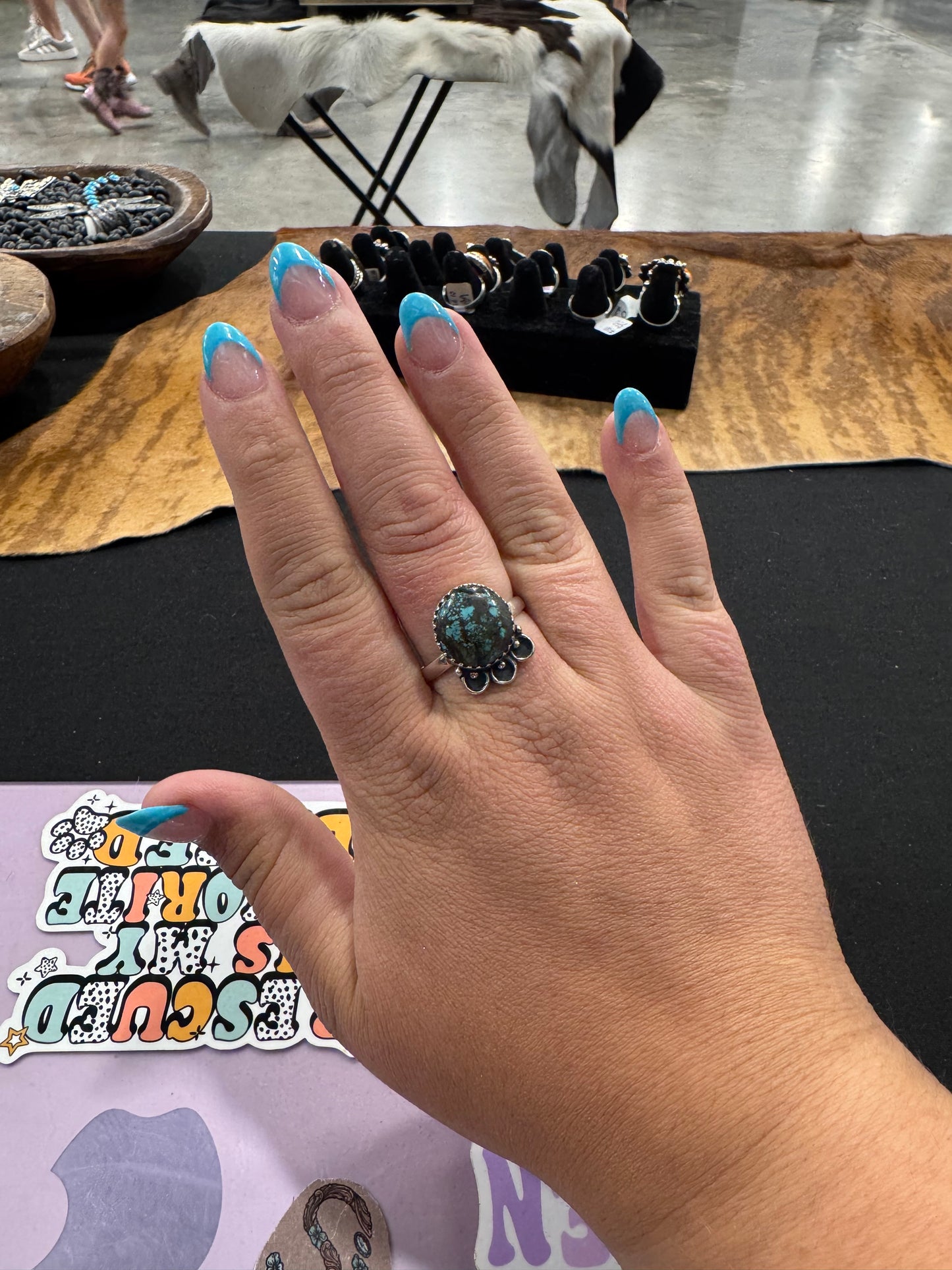 Turquoise ring W/ Detail (Size 12)