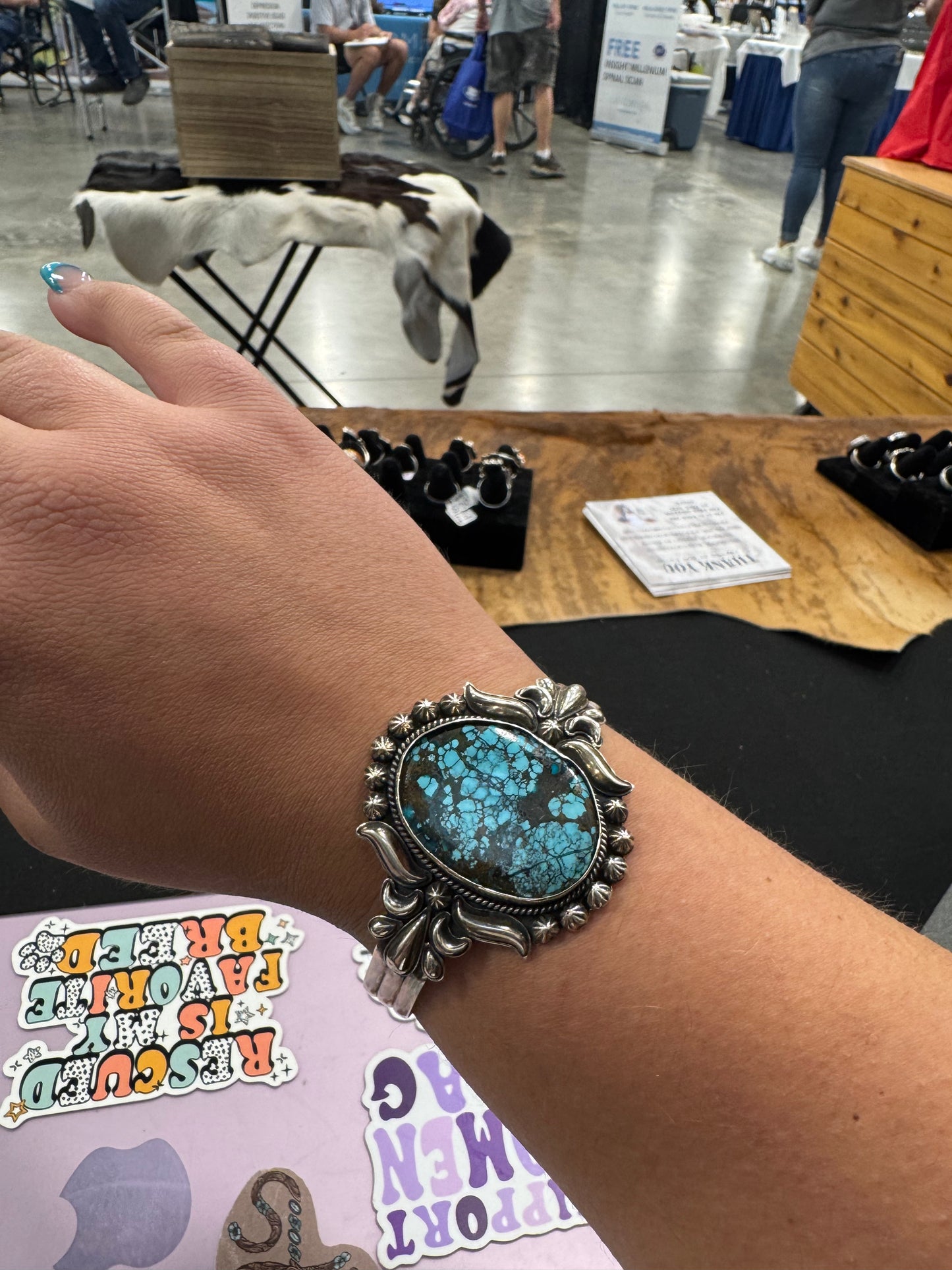 Large Oval Turquoise Cuff