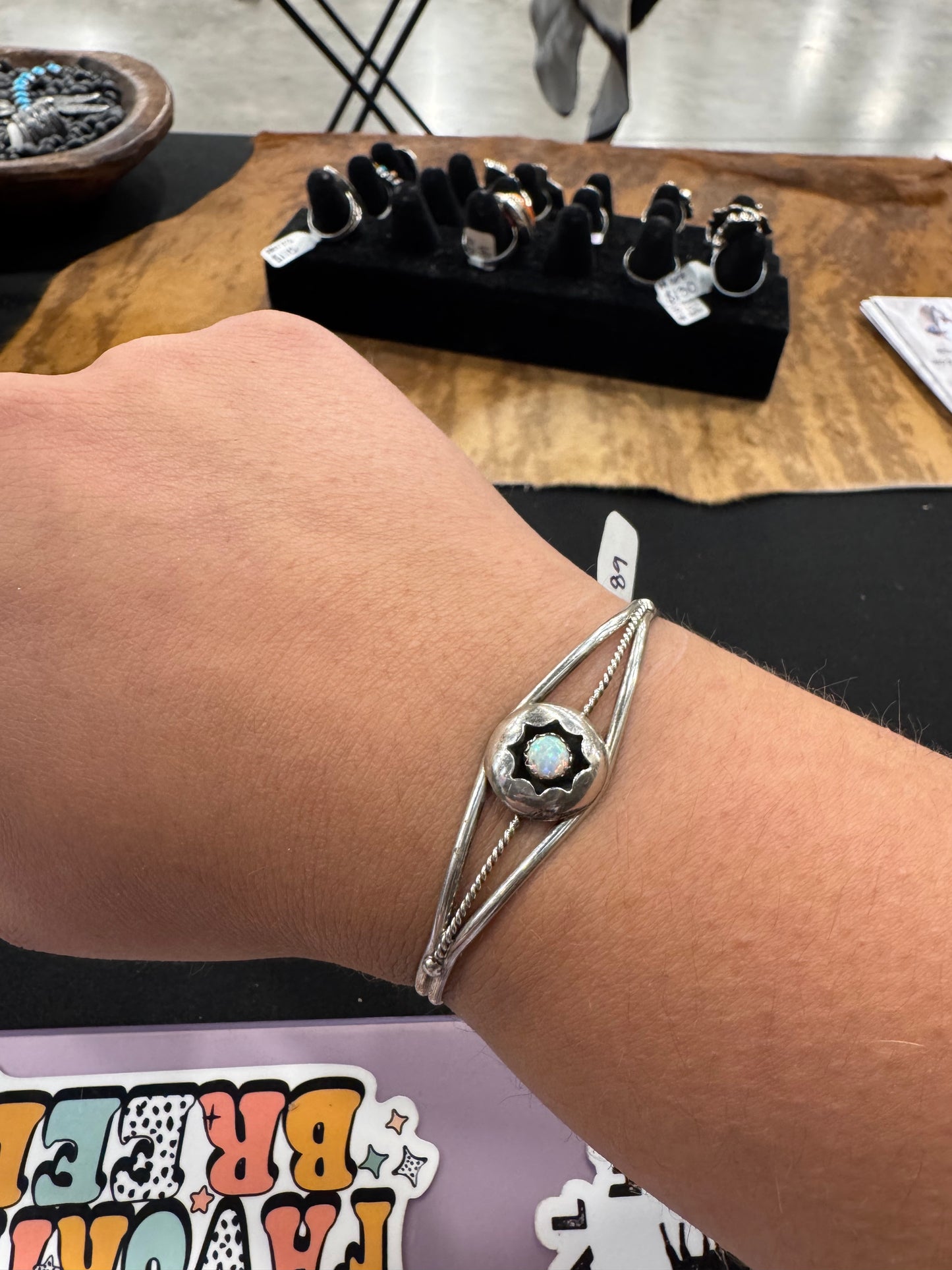 White Opal Shadowbox Cuff