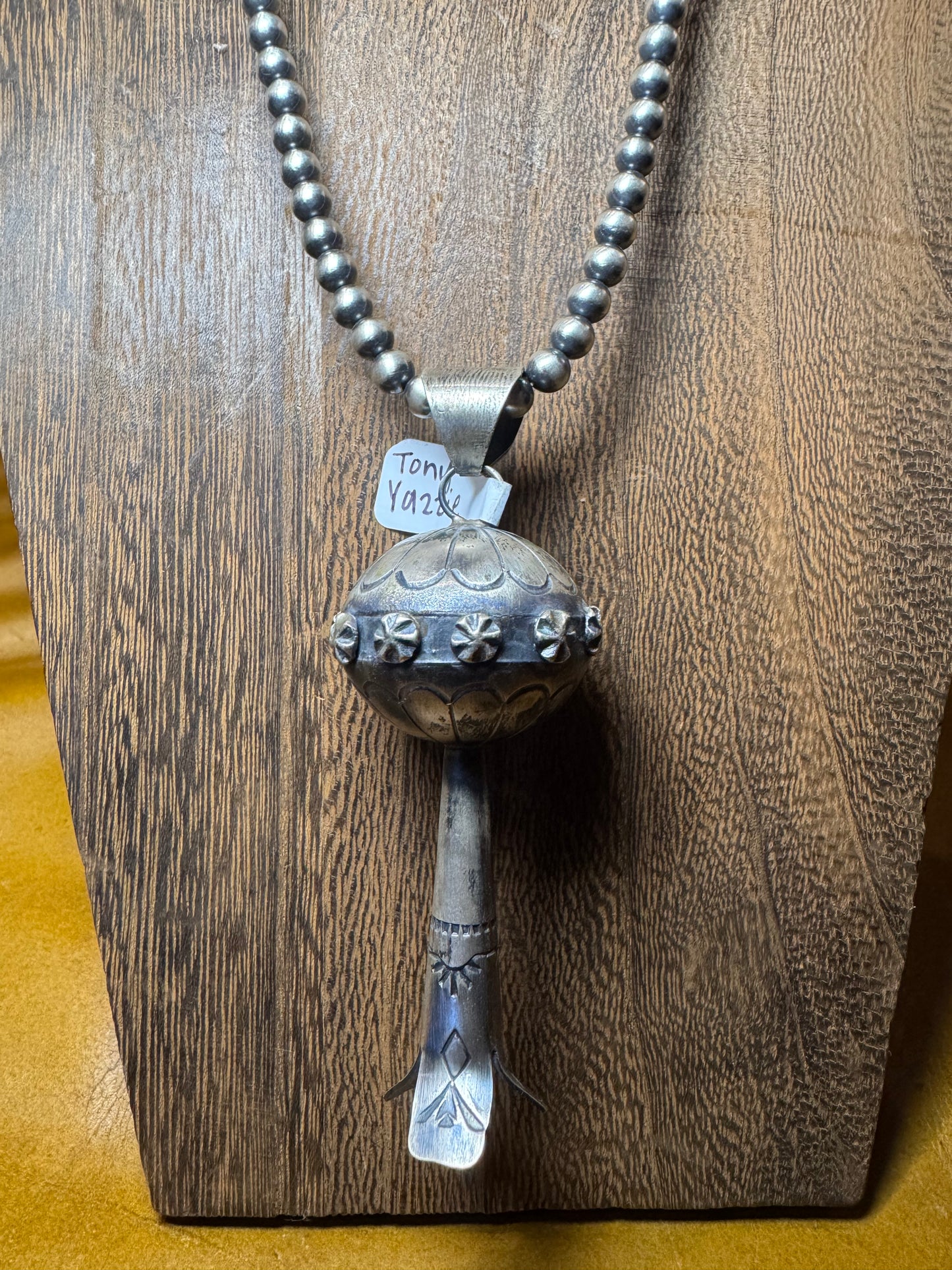 Huge Sterling Silver Squash Pendant