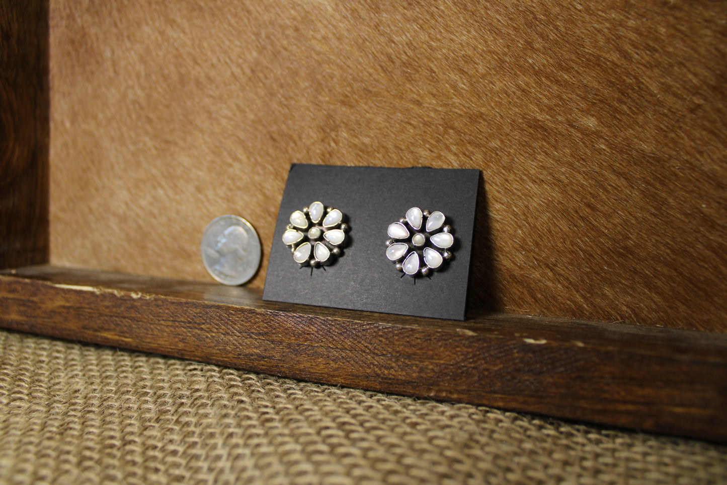 Mother of Pearl Flower Cluster Studs