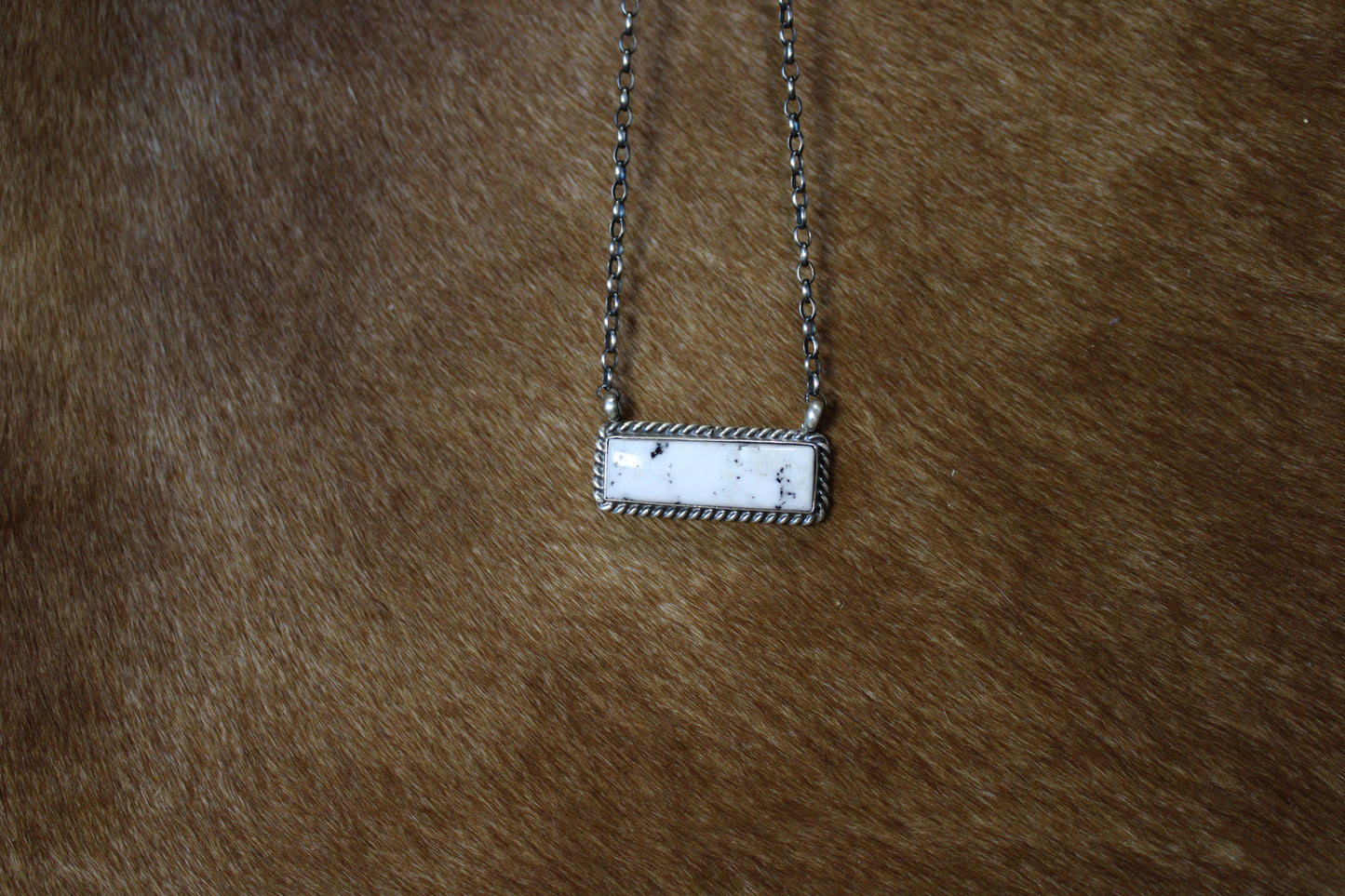 White Buffalo Bar Necklace