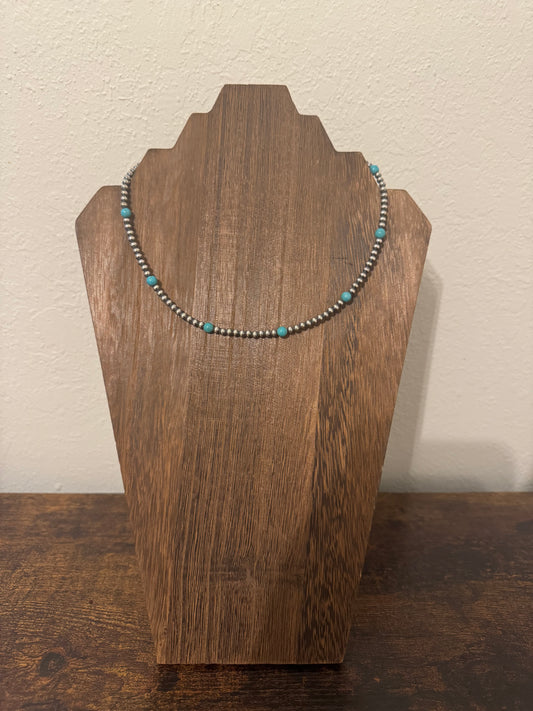 18” Turquoise & Pearl Necklace