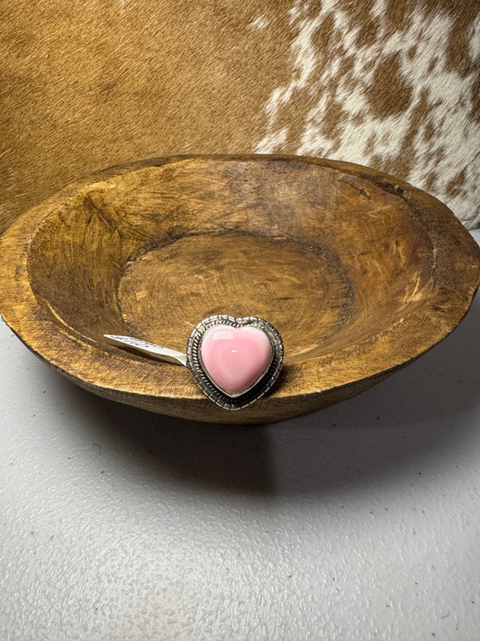 Pink Conch Heart Ring
