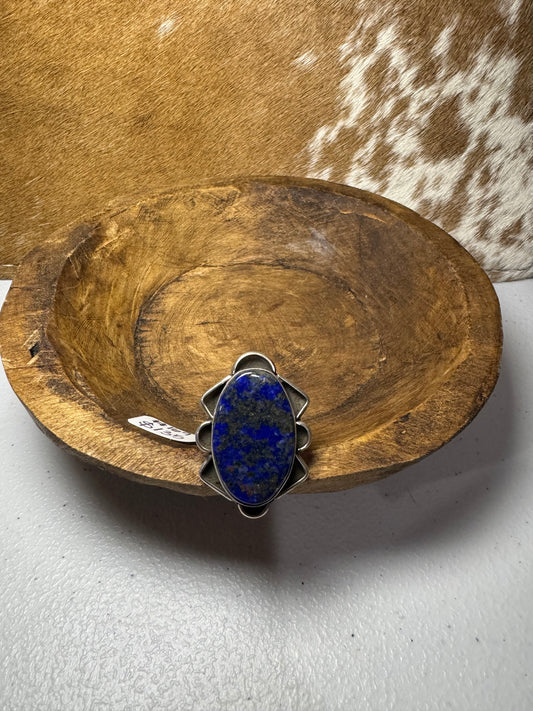 Blue Lapis Ring with Detail