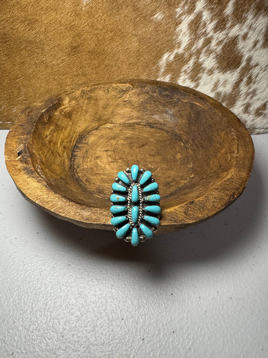 Turquoise Oval Cluster Ring