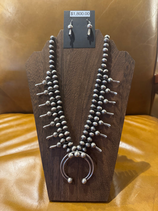 Big Plain Sterling Squash Blossom SET