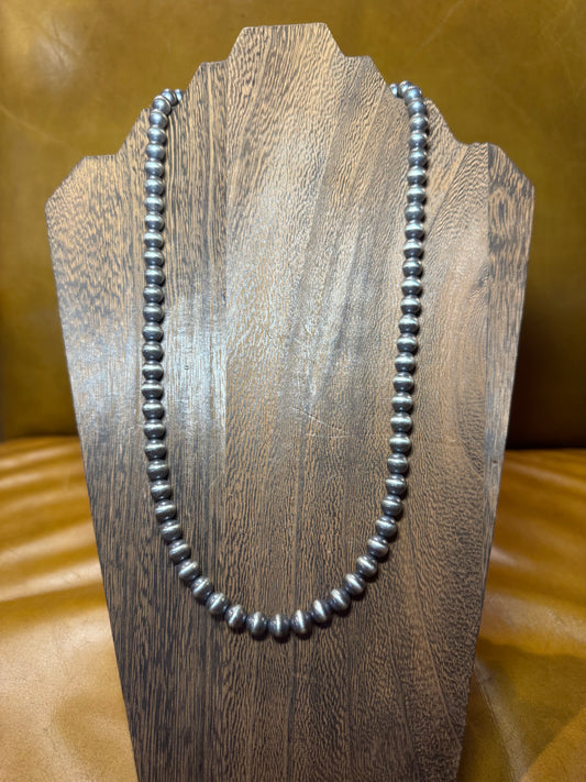 22 inch 8mm Sterling Pearl Necklace
