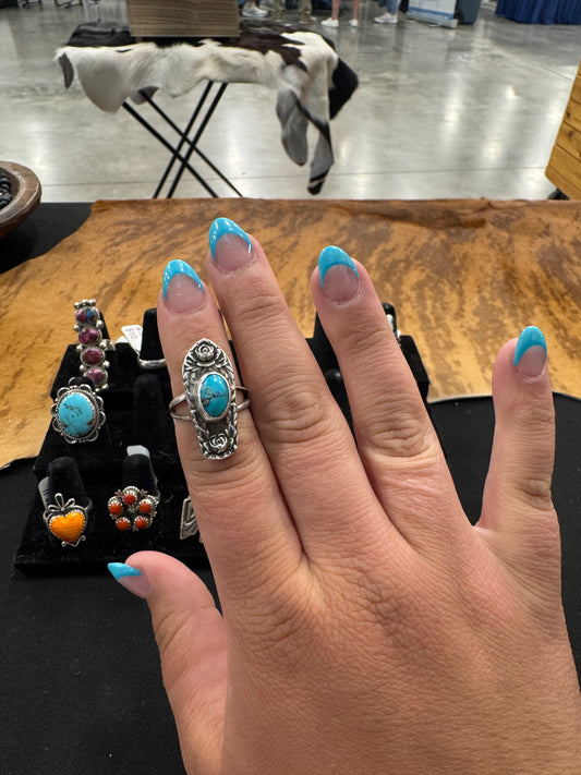 Turquoise Ring W/ Detail (Size 6.5)