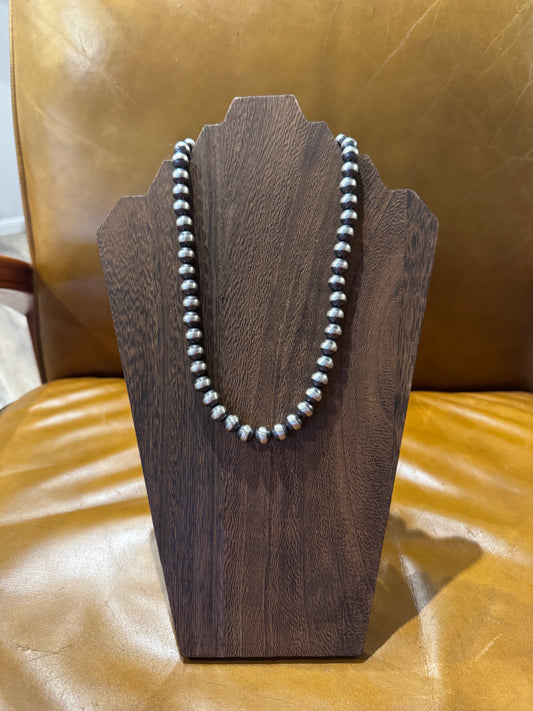 18 inch 10mm Sterling Pearl Necklace