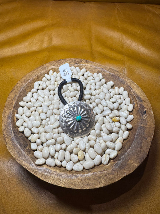 Big Concho Hair Tie with Turquoise