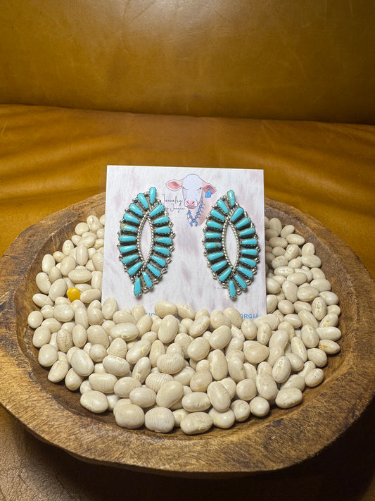 Oval Shape Needlepoint Studs