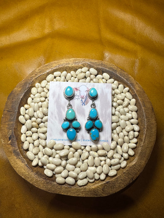 Turquoise Cluster Stud Dangles