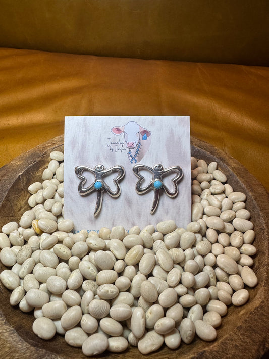 Dragonfly Studs with Turquoise