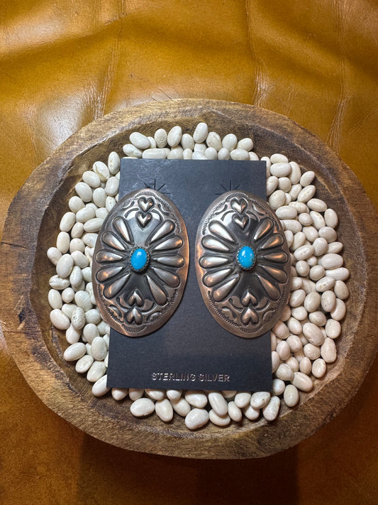Huge Concho Studs with Turquoise