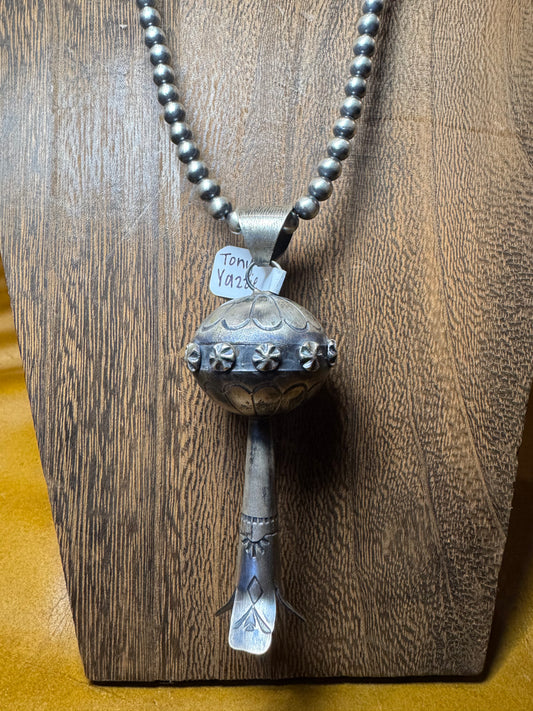Huge Sterling Silver Squash Pendant