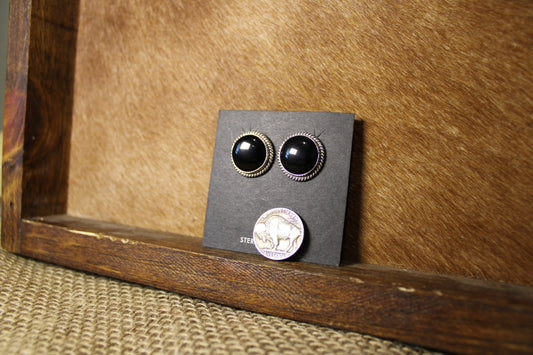 Circle Black Onyx Studs