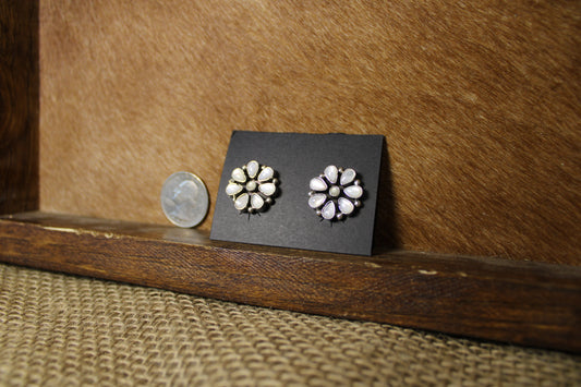 Mother of Pearl Flower Cluster Studs