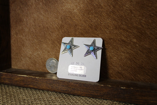 Turquoise Star Studs