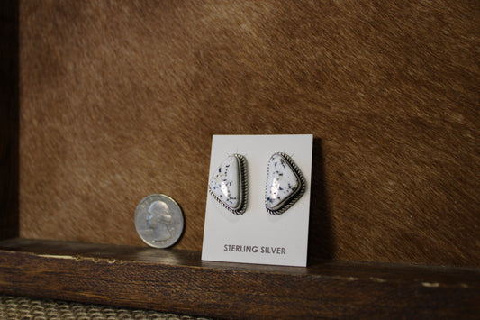 White Buffalo Triangle Studs