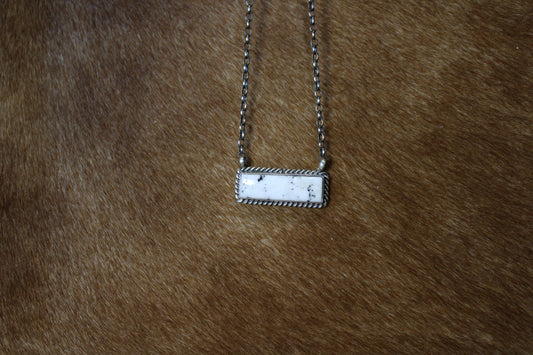 White Buffalo Bar Necklace