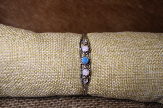 White and Blue Opal Cuff
