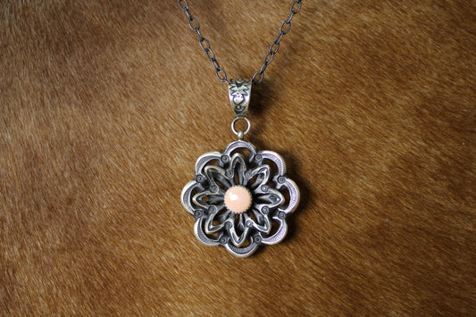Pink Conch Flower Pendant