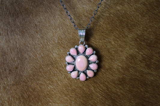 Pink Conch Cluster Pendant