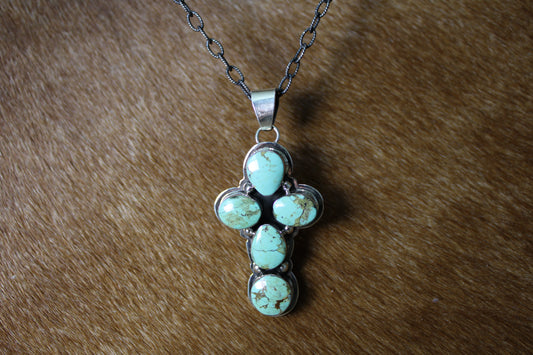 Green Turquoise Cross Pendant